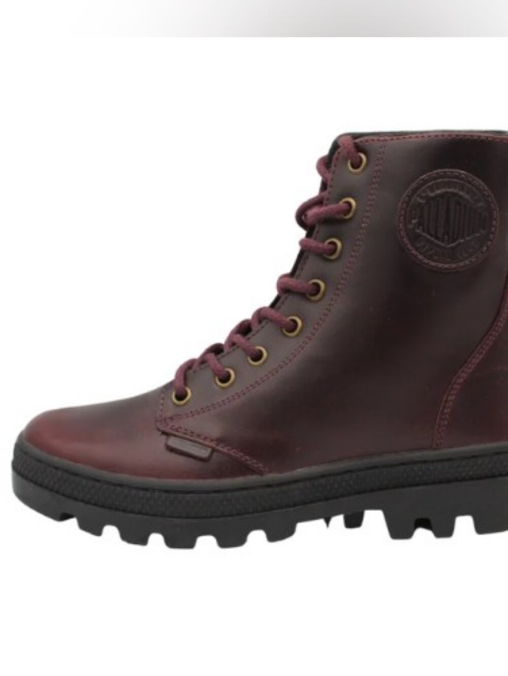 PALLADIUM Pallabosse Off Lea Military Boots Burgundy Women's 6 New